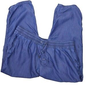 Lands’ End Loose Fit Lyocell Elastic Waistband Pull On Chambray Pants - Size 16P